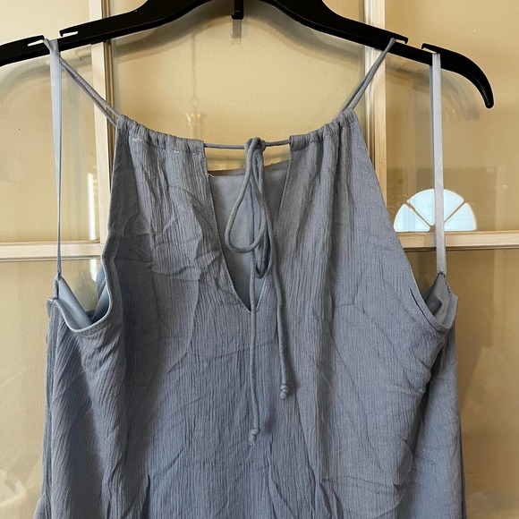 Altar'd State Dusty Blue Halter Maxi Dress Small Crochet Lined Boho Beachy - Picture 6 of 7